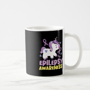 Funny Epilepsy Awareness Unicorn Ribbon Coffee Mug