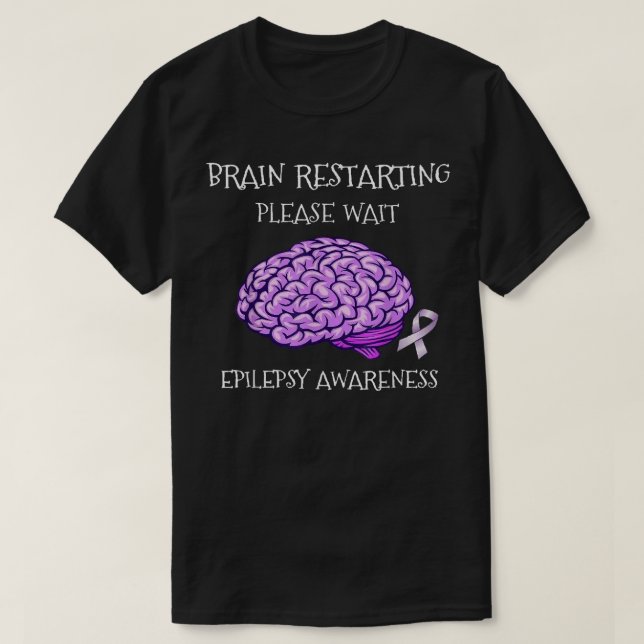Funny epilepsy Awareness women Kids purple ribbon  T-Shirt (Design Front)