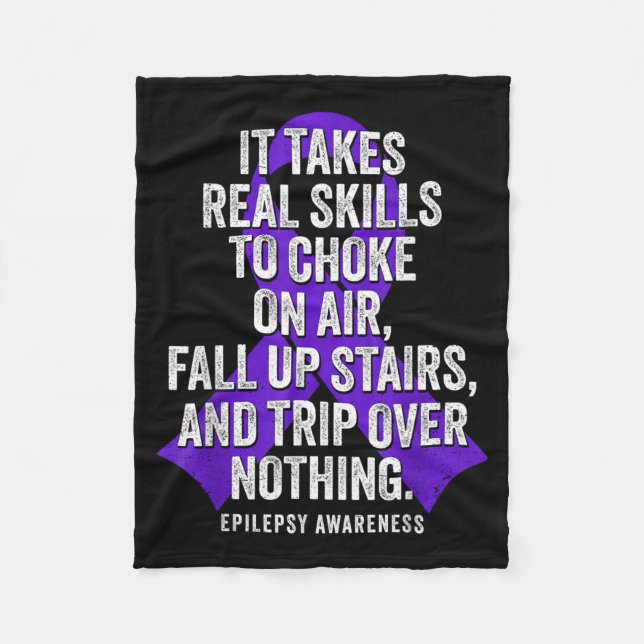 Funny Epilepsy Warrior Epilepsy Awareness Fleece Blanket (Front)