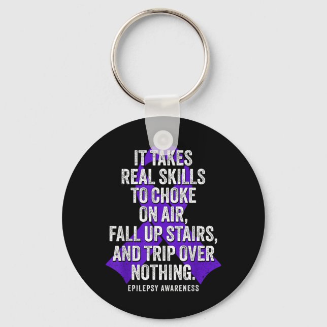 Funny Epilepsy Warrior Epilepsy Awareness Key Ring (Front)