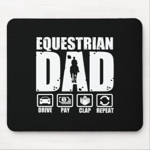 Funny Equestrian Dad Horse Rider Father Humour Fat Mouse Pad