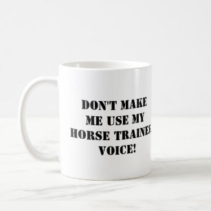 Funny equestrian horse trainer customise name coffee mug