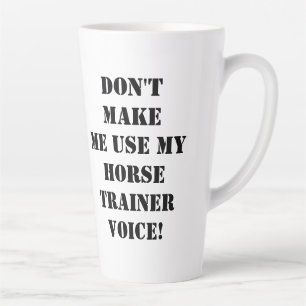 Funny equestrian horse trainer customise name latte mug