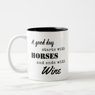 Funny Equestrian Horse Wine Coffee Tea  Two-Tone Coffee Mug