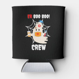 Funny ER Boo Boo Crew Nurse Halloween Cute Ghost Can Cooler