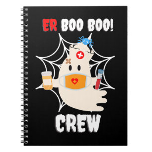 Funny  ER Boo Boo Crew Nurse Halloween Cute Ghost Notebook