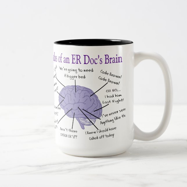Funny ER Doctor Physician Gifts Two-Tone Coffee Mug (Right)