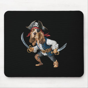 Funny Er Spaniel Pirate Halloween Mens Womens Kids Mouse Pad