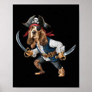 Funny Er Spaniel Pirate Halloween Mens Womens Kids Poster