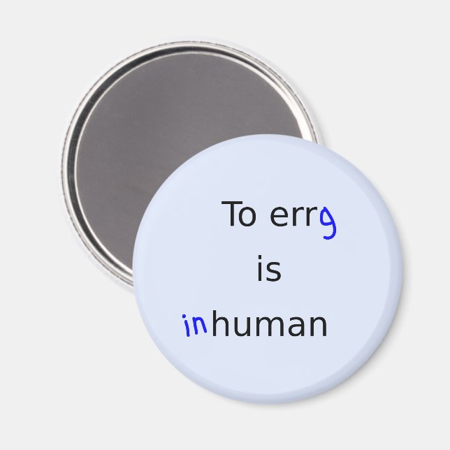 Funny erg is inhuman quote rowers magnet (Front/Back)