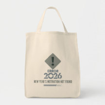 Funny Error 2026 Motivation Not Found Grocery Tote