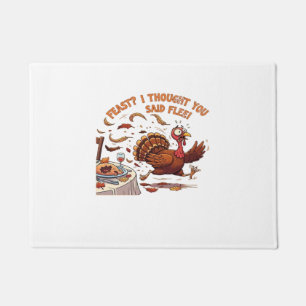 Funny Escaping Turkey Thanksgiving Classic T-Shirt Doormat