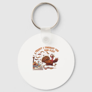 Funny Escaping Turkey Thanksgiving Classic T-Shirt Key Ring