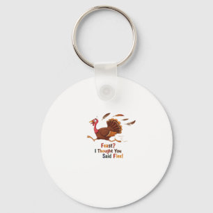 Funny Escaping Turkey Thanksgiving Classic T-Shirt Key Ring