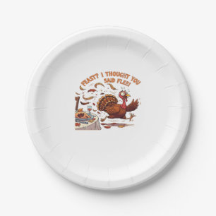 Funny Escaping Turkey Thanksgiving Classic T-Shirt Paper Plate