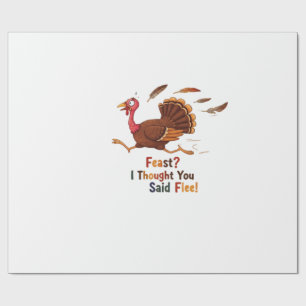 Funny Escaping Turkey Thanksgiving Classic T-Shirt Wrapping Paper