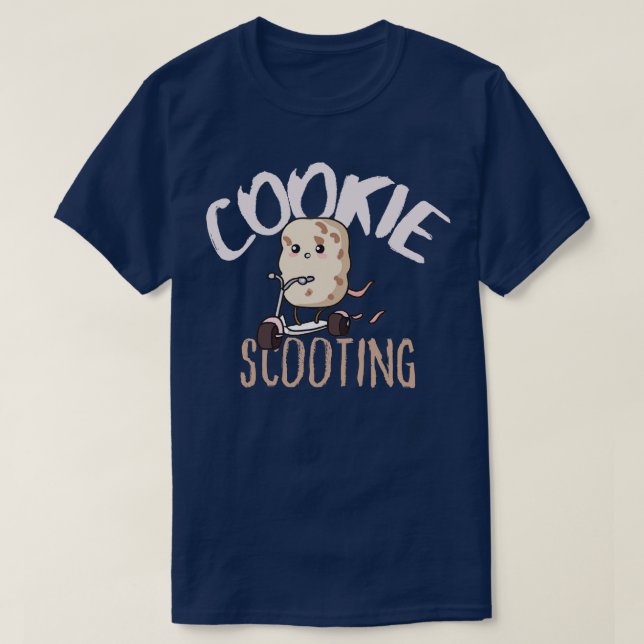 Funny EScooter Cute Kawaii Cookie Driving Scooter  T-Shirt (Design Front)