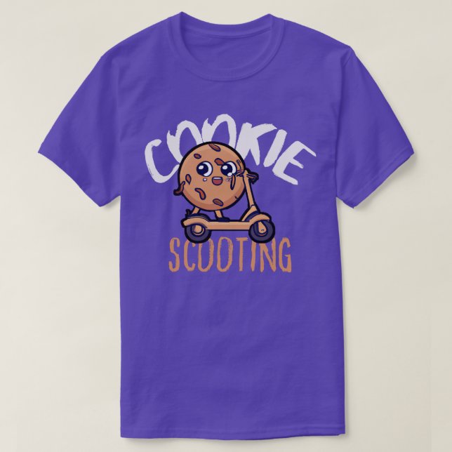 Funny EScooter Cute Kawaii Cookie Driving Scooter T-Shirt (Design Front)