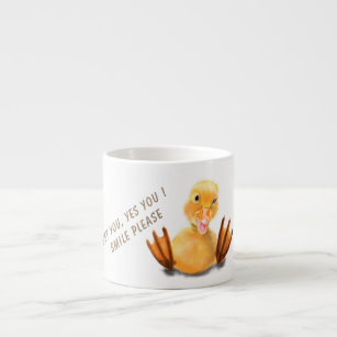 Funny Espresso Cup with Happy Duck - Smile