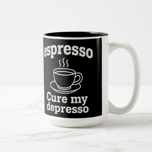 Funny Espresso Cure My Depresso Coffee Mug (Right)