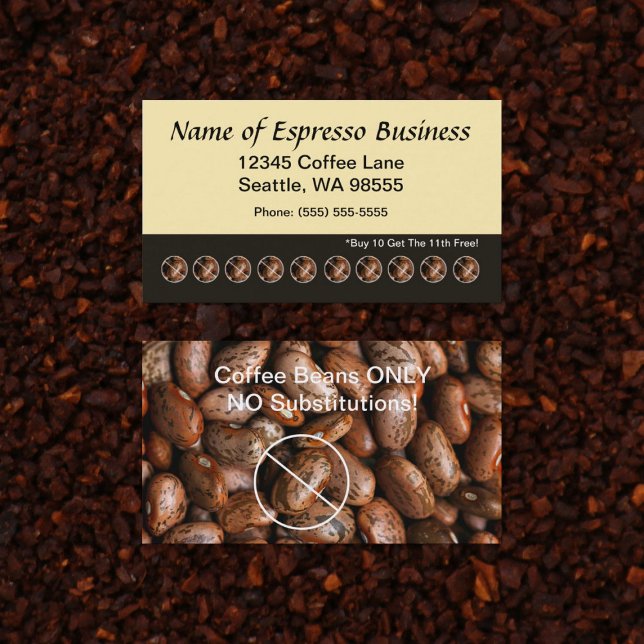 Funny Espresso Punch Card Coffee Beans (Funny Espresso Punch Card Coffee Beans Loyalty Cards)