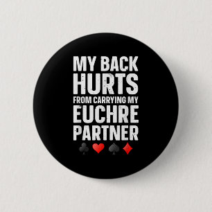 Funny Euchre Art For Men Women Euchre Partner Euch 6 Cm Round Badge