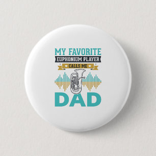 Funny Euphonium Dad Vintage Music Design_1 6 Cm Round Badge