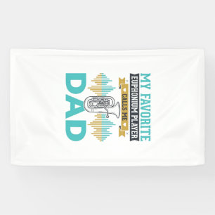 Funny Euphonium Dad Vintage Music Design_1 Banner