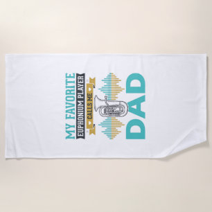 Funny Euphonium Dad Vintage Music Design_1 Beach Towel