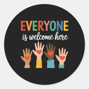 Funny Everyone Is Welcome Here Idaho Teacher Classic Round Sticker