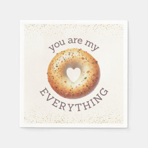 Funny Everything Bagel 'You Are My Everything' Napkin