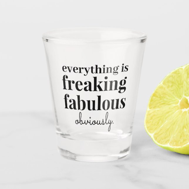 Funny Everything is Fabulous Obviously Shot Glass (Front)