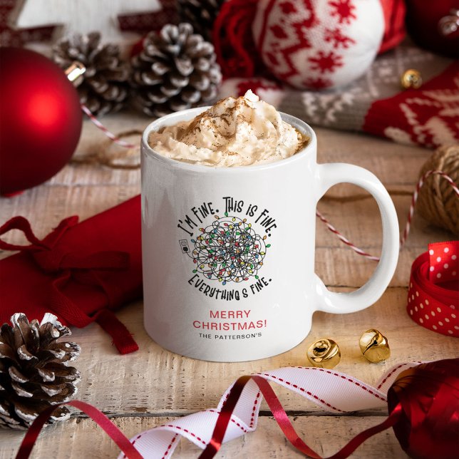 Funny 'Everything is Fine' Christmas  Coffee Mug (Creator Uploaded)