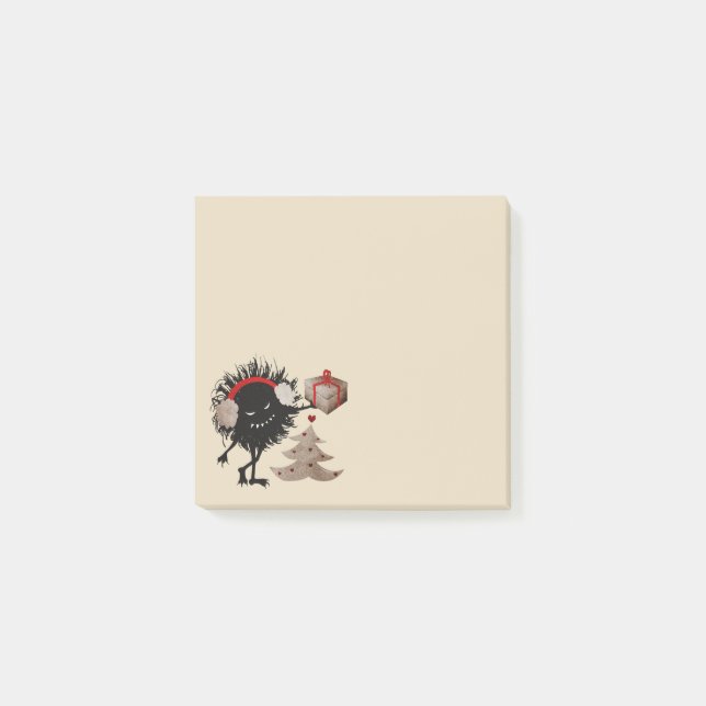 Funny Evil Bug Gives Christmas Present Post-it Notes (Front)