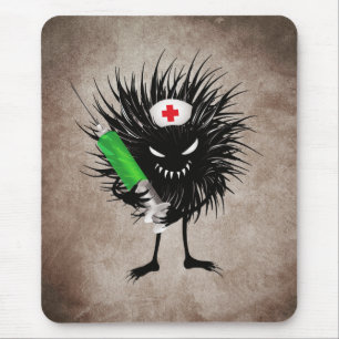 Funny Evil Bug Nurse With Syringe Gothic Mouse Pad