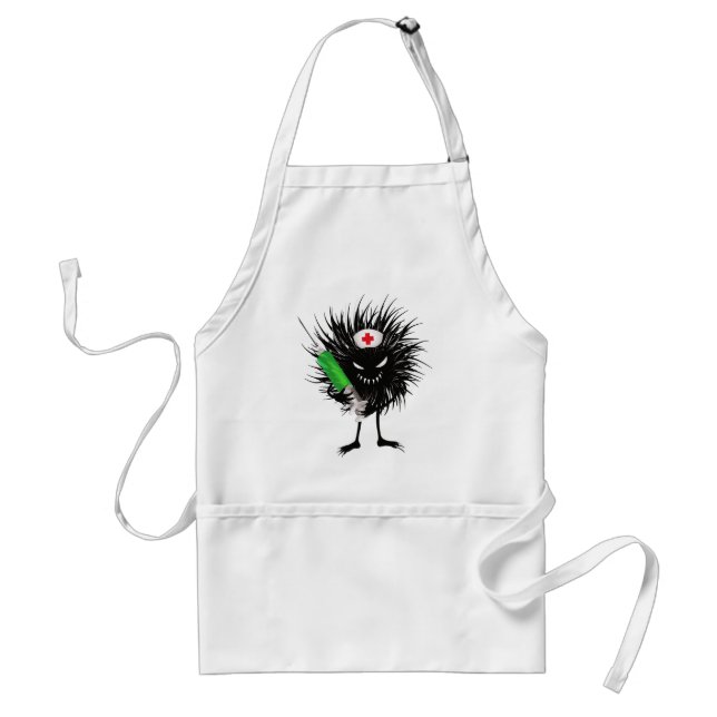 Funny Evil Bug Nurse With Syringe Gothic Standard Apron (Front)