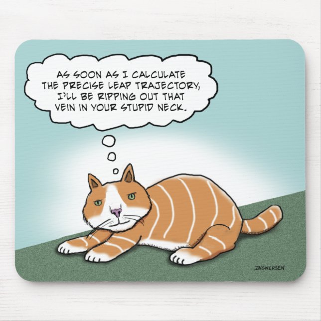 Funny Evil Kitty Mouse Pad (Front)