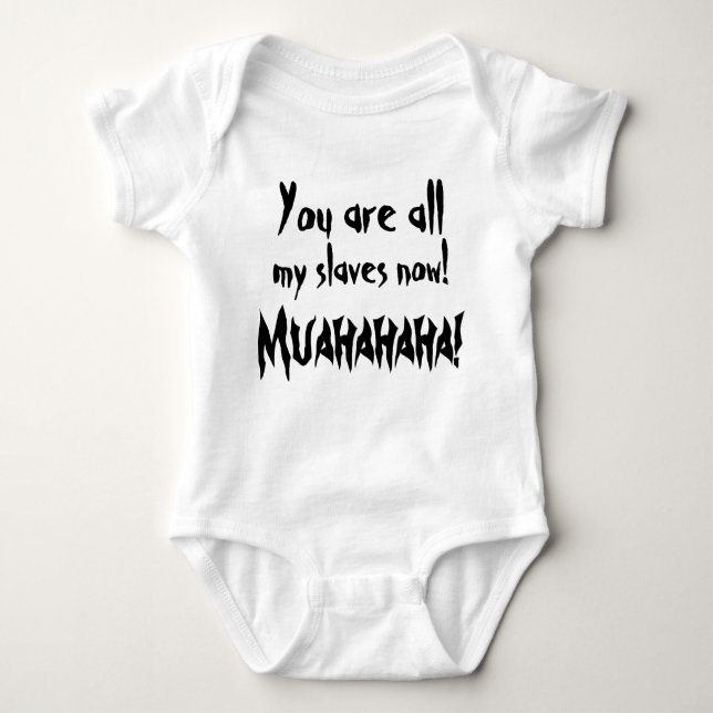 Funny evil laughter sarcastic joke baby bodysuit (Front)