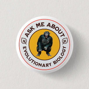 Funny Evolution Biology Meme Nerd Humour Gift 3 Cm Round Badge