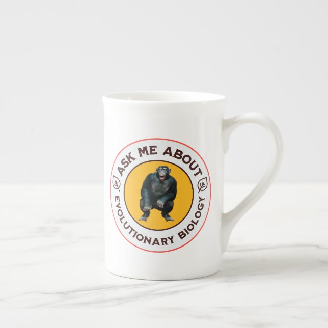 Funny Evolution Biology Meme Nerd Humour Gift Bone China Mug (Right)