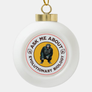 Funny Evolution Biology Meme Nerd Humour Gift Ceramic Ball Christmas Ornament