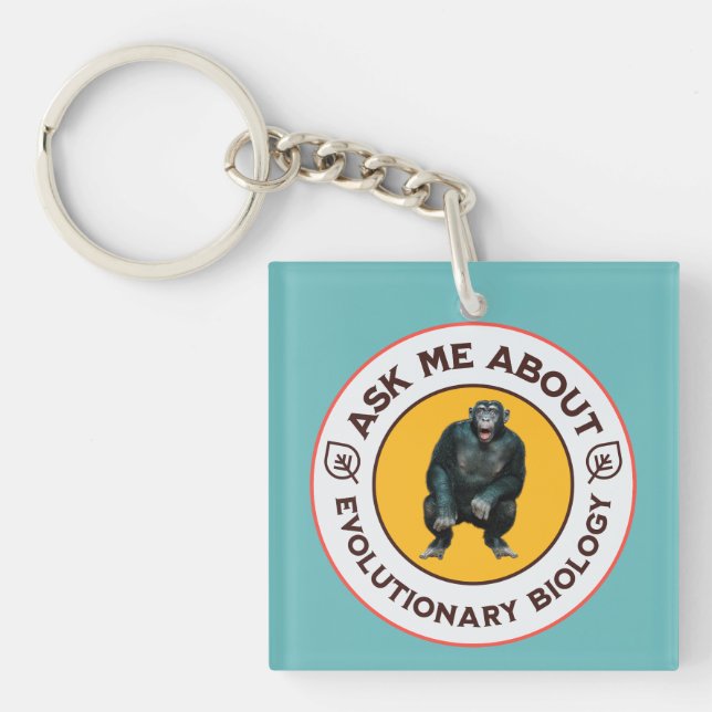 Funny Evolution Biology Meme Nerd Humour Gift Key Ring (Front)