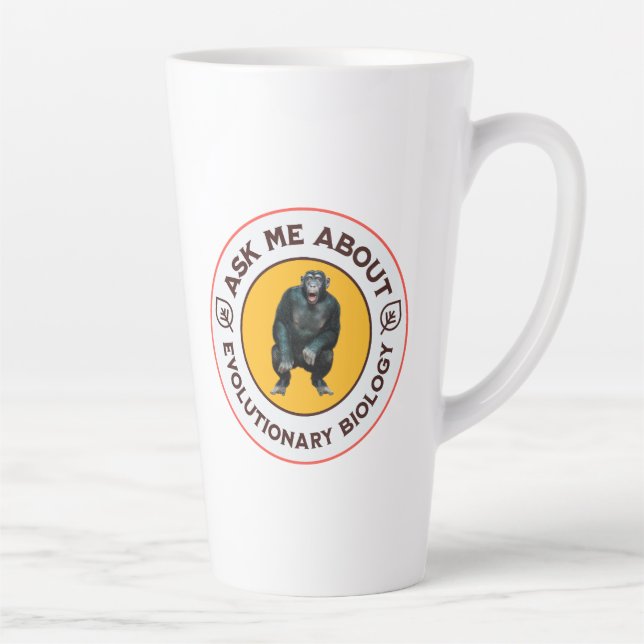 Funny Evolution Biology Meme Nerd Humour Gift Latte Mug (Right)
