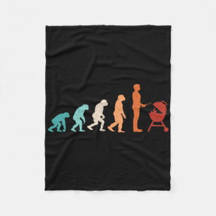 Funny Evolution Grilling Barbecue Grill Lover Bbq Fleece Blanket