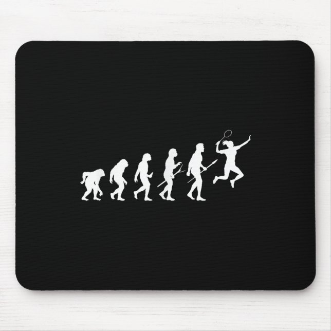 Funny Evolution Of A Badminton Player Women And Gi Mouse Pad (Front)