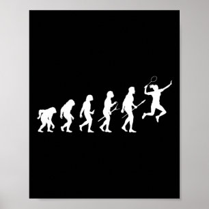 Funny Evolution Of A Dminton Player Women And Girl Poster