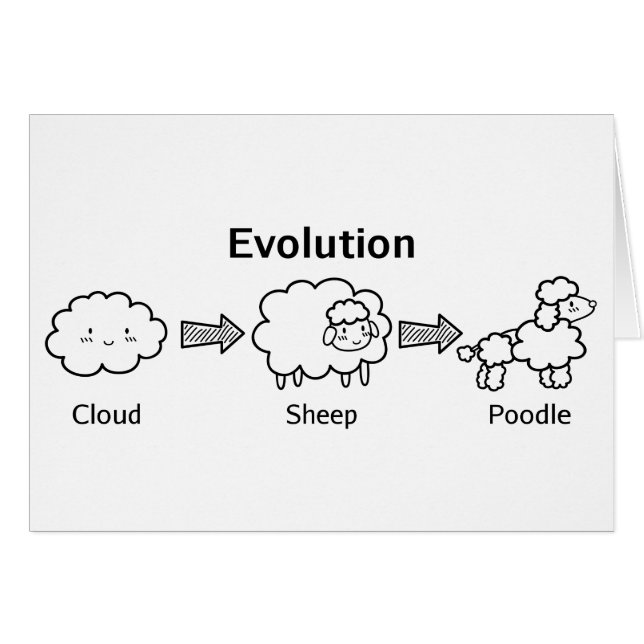 Funny evolution of cloud into sheep and poodle (Front Horizontal)