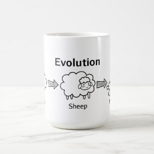 Funny evolution of cloud into sheep and poodle coffee mug