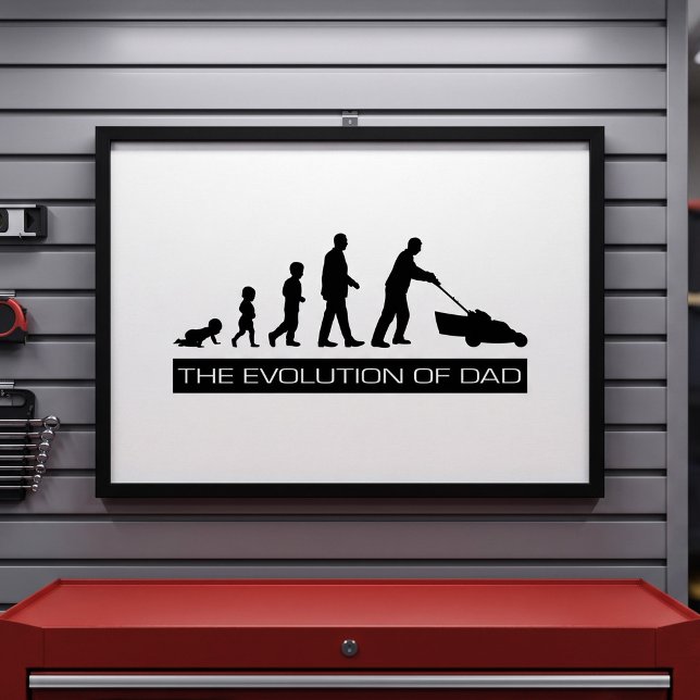 Funny Evolution Of Dad Lawnmower Man Cave Decor (Creator Uploaded)