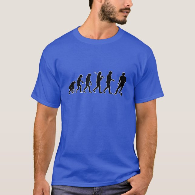 Funny Evolution Of Man - Soccer Player T-Shirt (Front)